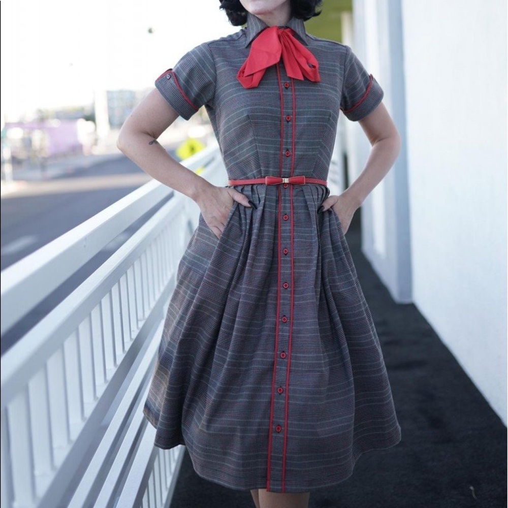 Taylor & Twirl, plaid dress with red bow